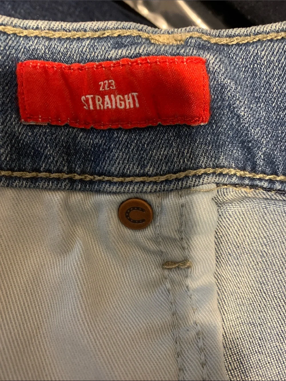Lucky Brand 223 Straight Jeans Men’s Blue Denim  Stretch 36x30